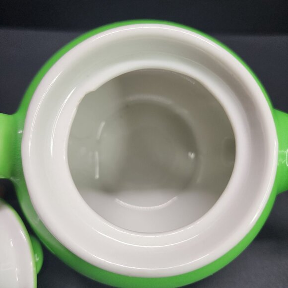 Vtg Shenango China New Castle Teapot Lime Green Restaurantware One Cup Tea Pot - Picture 7 of 10